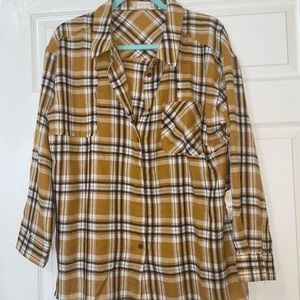 Altar’d State Yellow Button Up Flannel